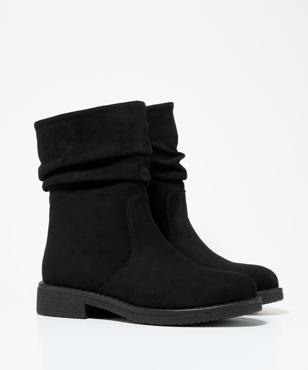 Botins franzidos efeito camurça image number null